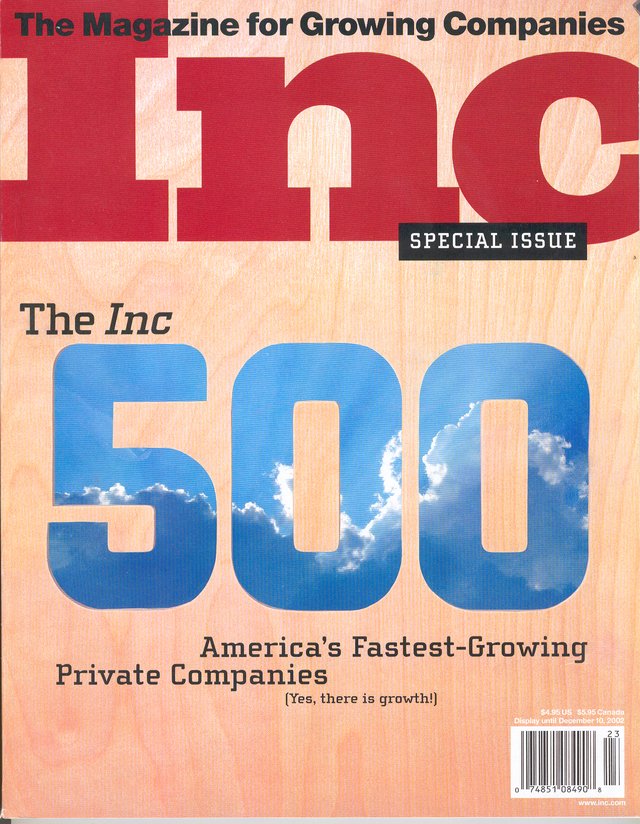 Cover of Inc. magazine, Inc 500 special issue, 2002: America's Fastest-Growing Private Companies